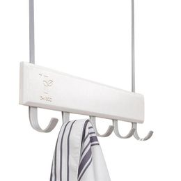 Over Door Hooks Multifunction Hanging Rack Wooden Coat Hanger Door Hook Rack Wall Hanging for Cloth Pants Hat Towel Punch F306H
