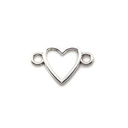 100pcs lot Antique Silver Plated Heart Link Connectors Charms Pendants for Jewellery Making DIY Handmade Craft 16x24mm277c