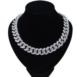 Chains 8 Inch-30 Inch Men's 20mm Charm Strong Heavy Iced Out Zircon Miami Cuban Link Chain Necklace Choker Bling Hip Hop Jewe282h