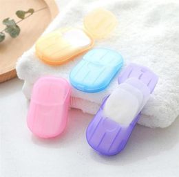 20pcs Outdoor Travel Soap Paper Washing Hand Bath Clean Scented Slice Sheets Disposable Boxe Soap Portable Mini249K2685152