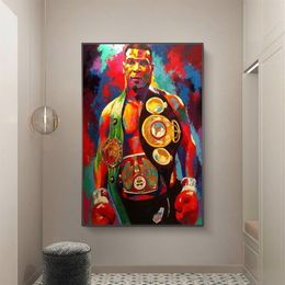 Street Graffiti art Poster Wall Art Decor Painting Print Canvas Art Boxing DHAMPION tyson Picture for Children's RoomHome Dec333y