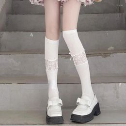 Women Socks Summer Womens Long Lace Mesh Knee High Stockings Calf School Uniform Tube