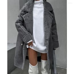 Women's Fur Suit Outwear Overcoats Collar Long Cardigan Sleeve Trend Jackets Women Suede Faux Coat Plush Jacket