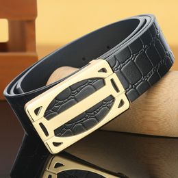 Digner belt men's leather high-quality smooth buckle busins and casual Personalised and trendy whole top layer cowhide genuine men's pants belt