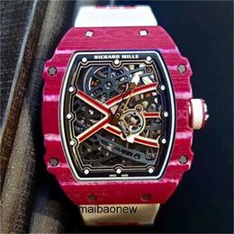 Mechanical Watch Rm6702 Luxury Wristwatch Carbon Dial Fibre Case Designer y Automatic Swiss Wristwatches Sports Watches y23UA with Logo Original Box