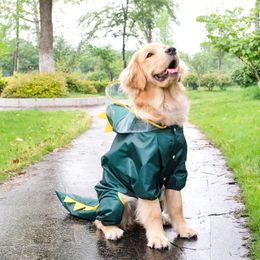 Dog Apparel Dog Raincoat Waterproof Dog Clothes Funny Shape Cosplay Dinosaur clothes for dogs Pet Costume Raincoat for Medium Large Dogs 231205