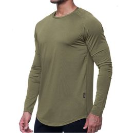 LU LU L Men Yoga Outfit Sports Long Sleeve T-shirt Mens Sport Style Tight Training Fitness Clothes Elastic Quick Dry Fashion Trend Clothes