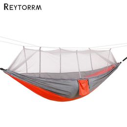 Indoor Outdoor Durable Hammock Couple Survival Travel Camping Hamak For 1-2Person Backpacking Garden Hanging Anti-Mosquito Hamac2102