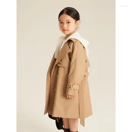 Jackets Girls Coat Girl Trench Long 2023 Children Autumn Stylish High-grade And Winter Coats Clothes