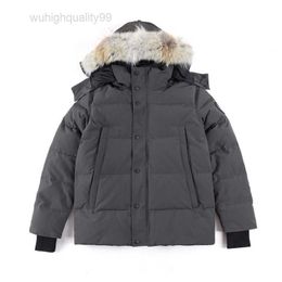 High Quality Down Coat Real Big Wolf Fur Canadian Wyndham Overcoat Clothing Casual Fashion Style Winter Outerwear Parka 06525