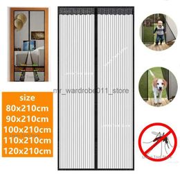 Crib Netting Magnetic Mosquito Net Summer Anti Bug Fly Door Curtains Mesh Automatic Closing Door Screen Living Room Bedroom Curtain Tool-free Q231205