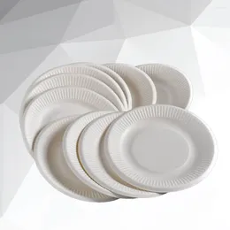 Disposable Dinnerware 50 Pcs/lot Paper For Parties Tableware Barbecue White Birthday