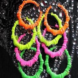 Fluorescent Colours 90MM Large exaggeration 10pairs20pcs Bamboo earrings Nightclubs HIPHOP JAZZ242c