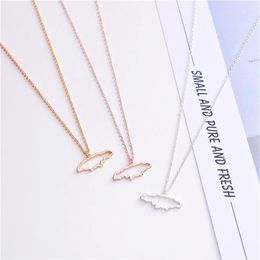 30PCS Small Caribbean Sea Island Jamaica Map Necklace Outline Country of Jamaican Continent Chain Necklaces for African Jewelry259E