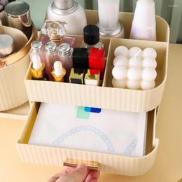 Storage Boxes Rotating Cosmetic Box Makeup Organizer With Drawers Dust-proof For Lipsticks Eyeshadow Skincare Facial