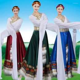 Stage Wear Tibetan Dance Performance Costume Show Event Tops Ethnic Practise Big Swing Skirt Tujia