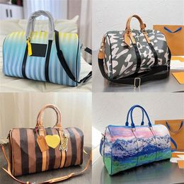 Keepall designers bags 50 55 handbag purse leather Bandouliere flower pattern travel luggage duffel bag tote1577