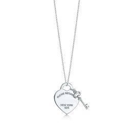 Pendant Necklaces Fashion Please Return To New York Heart Key Necklace Original 925 Sier Love Charm Women Diy Jewellery Gift Clavicl266M