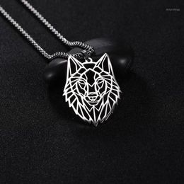 Pendant Necklaces LIKGREAT Punk Wolf Necklace For Men Women Trendy Hollow Animal Tiger Lion Gothic Stainless Steel Jewelry259t