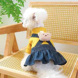 Dog Apparel Puppy Princess Dress Winter Autumn Warm Sweater Pet Cute Skirt Small Harness Cat Fashion Soft Pullover Yorkshire Pomeranian