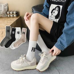 Men's Socks Trendy Brand Fog Thick Thread Embroidered Ess High Street Rich Noble Fg Letter Men's and Women's Pure Cotton Thickened Sports Mid Tube Socks Jco2