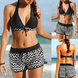 Women's Swimwear Women Sets Two Piece Bikini With Surfing Short Boy Shorts