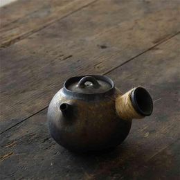 LUWU japanese ceramic kyusu teapots chinese kung fu tea pot drinkware 200ml 210621207V