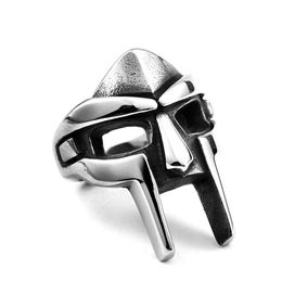 Band Rings Classic Retro Mens Ring Punk Style Egyptian Pharaoh Mask Male Accessories Jewelry For Party Gift Drop Delivery Dh9Ec