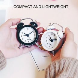 Other Clocks & Accessories 50mm Small Alarm Clock High Quality Bell For Travel Vintage Analogue Mini Desk With Camping Outdoor Tools237S