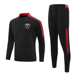 DC United soccer adult tracksuit Training suit Football jacket kit track Suits Kids Running Sets Logo Customize230E