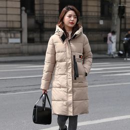 Women's Trench Coats Hooded Warm Slim Ladies Casual Long Winter Jacket Pockets Zipper Padded Parkas For Female Fashion