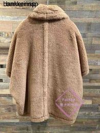 Luxury Wool Maxmaras Alpaca Coat Coat Same Material MaxMara 23FW New Bear Casual Combination Fleece0YNP