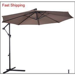 shelter inc 10' Ft Hanging Umbrella Patio Sun Shade Offset Outdoor Market W Cr JnC bdenet3044