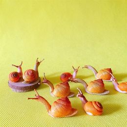 Decorative Objects & Figurines -10Pcs snail doll House miniatures lovely Cute fairy Garden Gnome moss Terrarium Decor crafts 296c