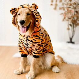 Dog Apparel Dog Hoody Jacket Winter Warm Fleece Dog Pajama Clothes for Medium Large Dogs Coat Funny Animal Design Dog Clothes Dogs Costume 231205