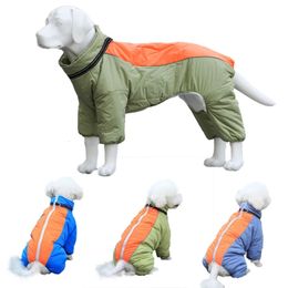 Dog Apparel Winter Pet Dog Clothes Super Warm Large Dogs Jacket Thicken Fleece Coat Waterproof Dog Jumpsuits For Bulldogs Labrador Clothing 231205