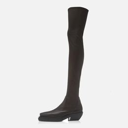 Boots MUMANI Woman's Slim Stretch Knee High Boots Platform Winter Boots Long Boots Winter Shoes Genuine Leather Over the Knee Boots 231205