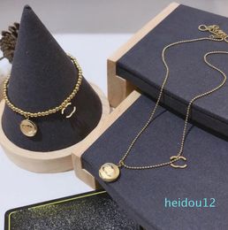 Jewelry Sets Bracelet Necklace Beads Chain Never Fading Gold Plated Design Brand Letter Stainless Steel Choker Pendants Necklaces Jewelry Accessories