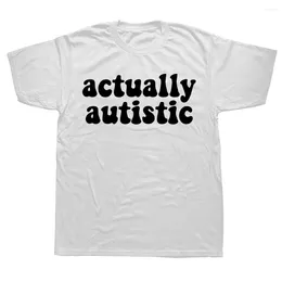 Men's T Shirts Actually Autistic Retro Autism Awareness Tee Tops Round Neck Short-Sleeve Fashion Tshirt Clothing Casual Basic T-shirts