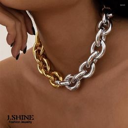 Choker JShine Gothic Color Contrast Chunky Thick Chain Necklace Women CCB Big Men Punk Neck Fashion Jewelry276f