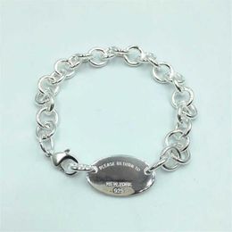 T S925 Sterling Silver Oval Pendant Exclusive Bracelet Original High Quality Jewellery Lovers Wedding Valentine Gift3144
