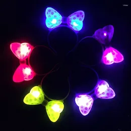 Party Decoration 5/10sets Multi Colors LED Lighting Headband Ox Horn Bow Shape Cute Glow Ears For Wedding Birthday Christmas Olimpic