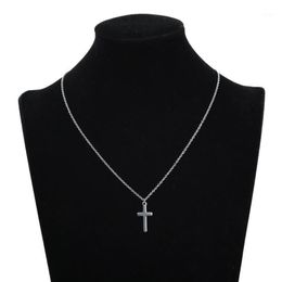 Pendant Necklaces Stainless Steel Gothic Cross Moon Necklace For Women 2021 Fashion Chain Choker On Egirl Aesthetic Jewelry334Y