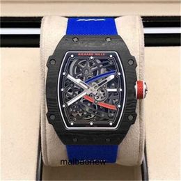 Mechanical Watch Rm6702 Luxury Wristwatch Carbon Dial Automatic Wristwatches Swiss Watches Series French Fibre y22PN with Logo Original Box