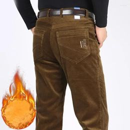 Men's Pants Casual Straight Loose Fleece Thicken Warm Winter Men Corduroy Trousers Plus Size 40 42 44 2023