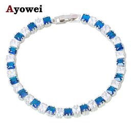 Amazing Jewelry Charm Bracelets Deep Blue zircon Silver tone Lowest Distinctive Fashion Jewelry for Women TBS1080A267w