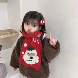 M690 Christmas Scarves Winter Baby Boys Girls Kids Knitted Scarf Children Knitwear Neck Warm Neckchief Scarf