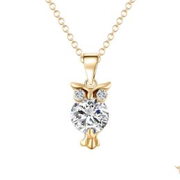 Pendant Necklaces Gold Necklaces Chains Elegant Jewellery Sier Plated Sweater Chain Necklace Valentine Gift Owl Drop Delivery Jewellery Ne Dhdxf