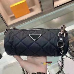 2021 new designer shoulder bag high quality PU leather ladies handbag fashion chain rhombus cylinder messenger bags two materials 2519