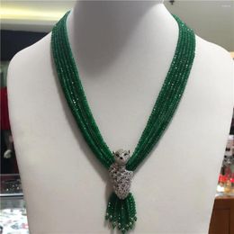 Chains Women's Fashion Leopard Head Clasp DIY Accessory Green Stone Necklace Welcome Custom Colours Jewellery